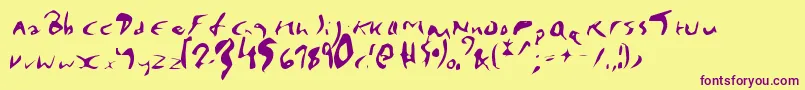 EnyaPlain Font – Purple Fonts on Yellow Background