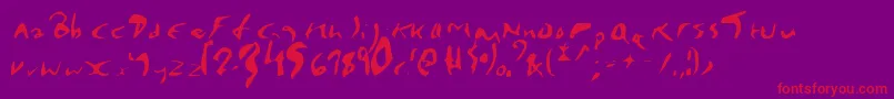 Czcionka EnyaPlain – czerwone czcionki na fioletowym tle