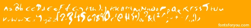 EnyaPlain-Schriftart – Weiße Schriften auf orangefarbenem Hintergrund