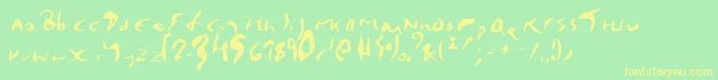 EnyaPlain Font – Yellow Fonts on Green Background
