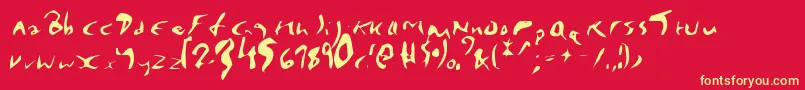 EnyaPlain-Schriftart – Gelbe Schriften auf rotem Hintergrund