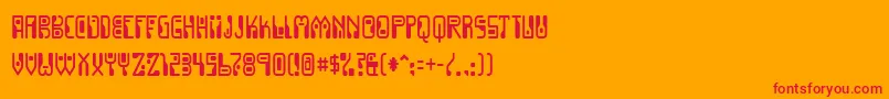 フォントDignity – オレンジの背景に赤い文字