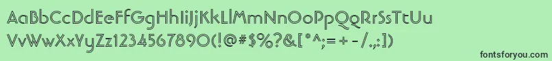 LinotypebanjomanopenBold-Schriftart – Schwarze Schriften auf grünem Hintergrund
