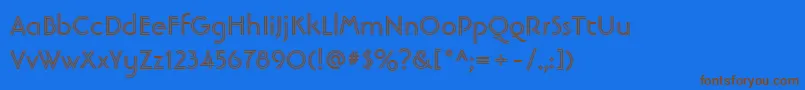 Czcionka LinotypebanjomanopenBold – brązowe czcionki na niebieskim tle