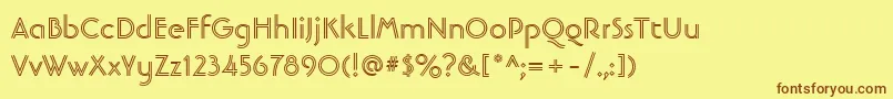 LinotypebanjomanopenBold-fontti – ruskeat fontit keltaisella taustalla