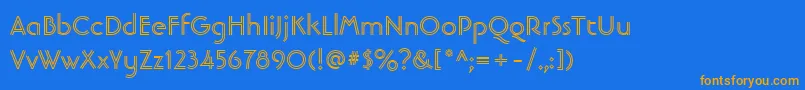 LinotypebanjomanopenBold Font – Orange Fonts on Blue Background