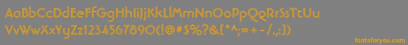 Czcionka LinotypebanjomanopenBold – pomarańczowe czcionki na szarym tle