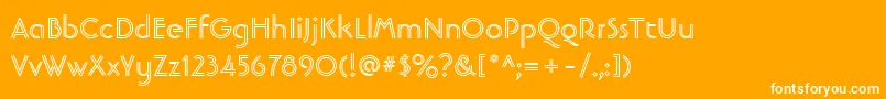 フォントLinotypebanjomanopenBold – オレンジの背景に白い文字