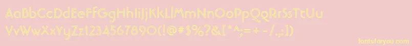 フォントLinotypebanjomanopenBold – 黄色のフォント、ピンクの背景