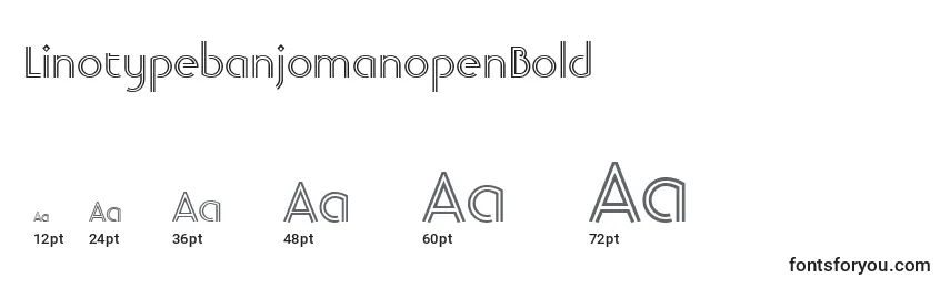 LinotypebanjomanopenBold-fontin koot