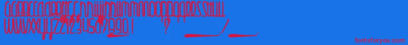 Gulliver Font – Red Fonts on Blue Background