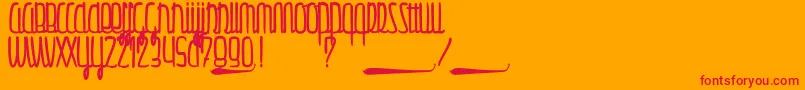 Gulliver Font – Red Fonts on Orange Background