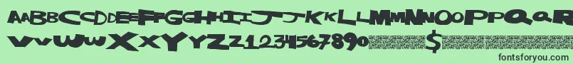 Masterstrike Font – Black Fonts on Green Background
