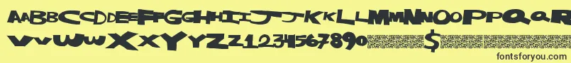 Masterstrike Font – Black Fonts on Yellow Background