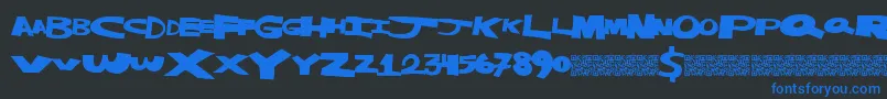 Masterstrike Font – Blue Fonts on Black Background