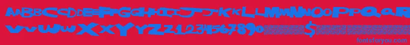 Masterstrike Font – Blue Fonts on Red Background