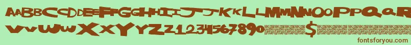 Masterstrike Font – Brown Fonts on Green Background