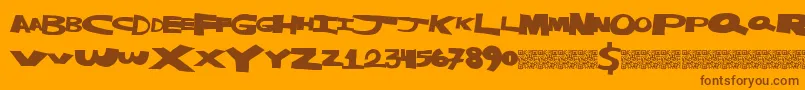 Masterstrike Font – Brown Fonts on Orange Background