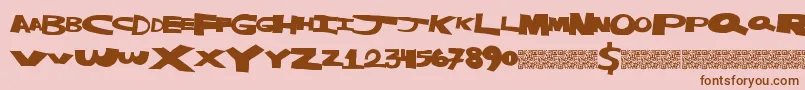 Masterstrike Font – Brown Fonts on Pink Background