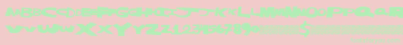 Masterstrike Font – Green Fonts on Pink Background