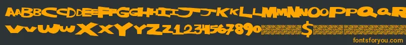 Masterstrike Font – Orange Fonts on Black Background