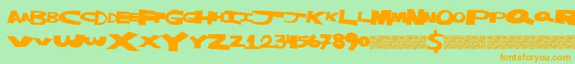 Masterstrike Font – Orange Fonts on Green Background