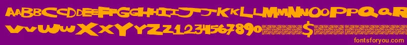 Masterstrike Font – Orange Fonts on Purple Background