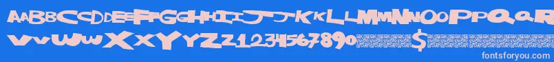 Masterstrike Font – Pink Fonts on Blue Background