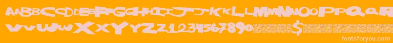 Masterstrike Font – Pink Fonts on Orange Background