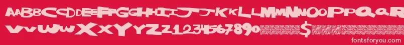 Masterstrike Font – Pink Fonts on Red Background