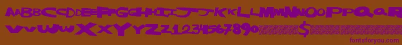 Masterstrike Font – Purple Fonts on Brown Background