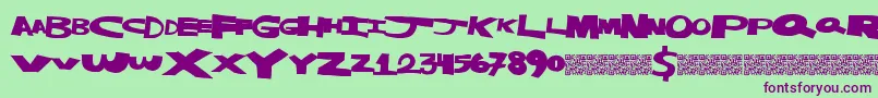 Masterstrike Font – Purple Fonts on Green Background