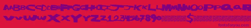 Masterstrike Font – Purple Fonts on Red Background