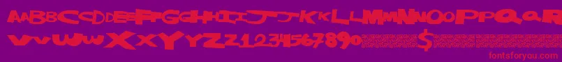 Masterstrike Font – Red Fonts on Purple Background