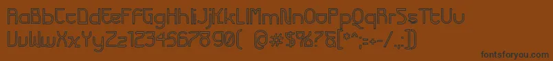 フォントFuturexVariationAlphaHollow – 黒い文字が茶色の背景にあります