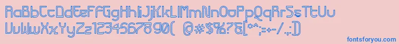 Czcionka FuturexVariationAlphaHollow – niebieskie czcionki na różowym tle
