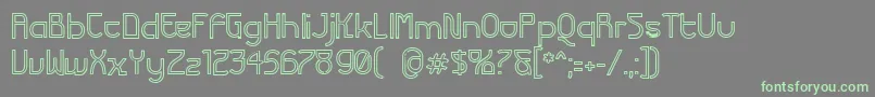 FuturexVariationAlphaHollow Font – Green Fonts on Gray Background