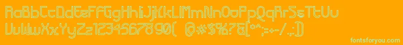 FuturexVariationAlphaHollow Font – Green Fonts on Orange Background