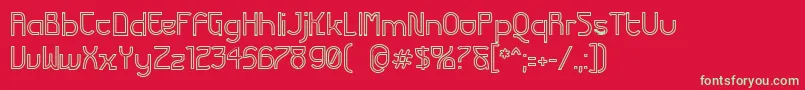 FuturexVariationAlphaHollow Font – Green Fonts on Red Background