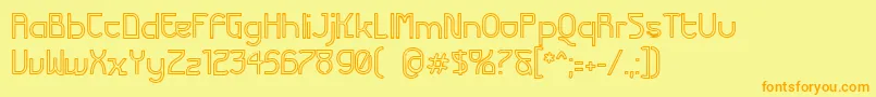 Police FuturexVariationAlphaHollow – polices orange sur fond jaune