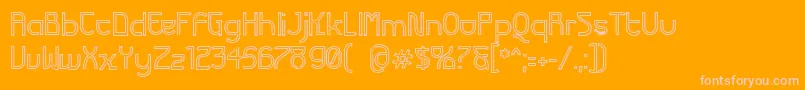 FuturexVariationAlphaHollow Font – Pink Fonts on Orange Background