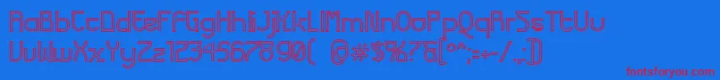 FuturexVariationAlphaHollow Font – Red Fonts on Blue Background