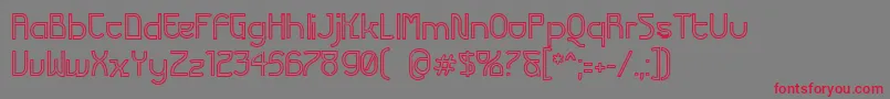 フォントFuturexVariationAlphaHollow – 赤い文字の灰色の背景