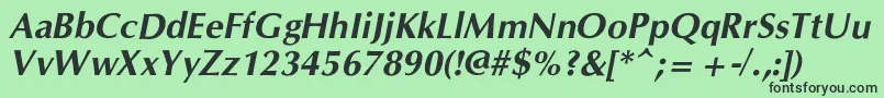 CgOmegacBolditalic Font – Black Fonts on Green Background