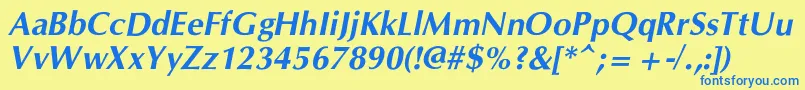 CgOmegacBolditalic Font – Blue Fonts on Yellow Background