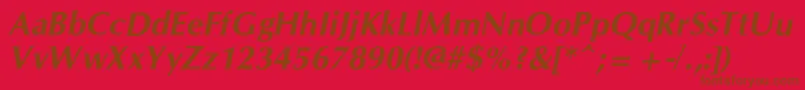 CgOmegacBolditalic Font – Brown Fonts on Red Background