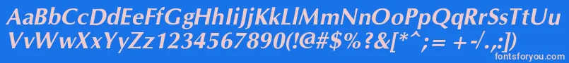 CgOmegacBolditalic Font – Pink Fonts on Blue Background