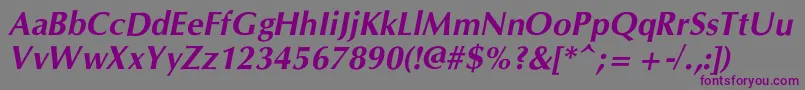 CgOmegacBolditalic-Schriftart – Violette Schriften auf grauem Hintergrund