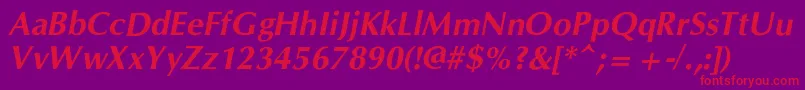 CgOmegacBolditalic Font – Red Fonts on Purple Background