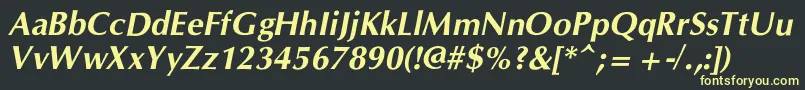 CgOmegacBolditalic Font – Yellow Fonts on Black Background